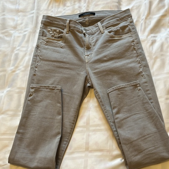 J BRAND skinny cropped distressed grey jeans - Picture 4 of 10